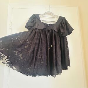 Free People Black Lace Blouse
